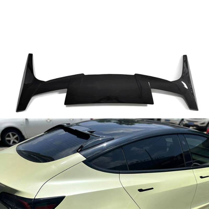 Heckscheiben-Dachspoiler Heckspoiler Flügel Lippe für Tesla Model 3 2019-2023, ABS-Material, Auto-Haifischflossen-Spoiler, glänzendes Schwarz von RWRAPS