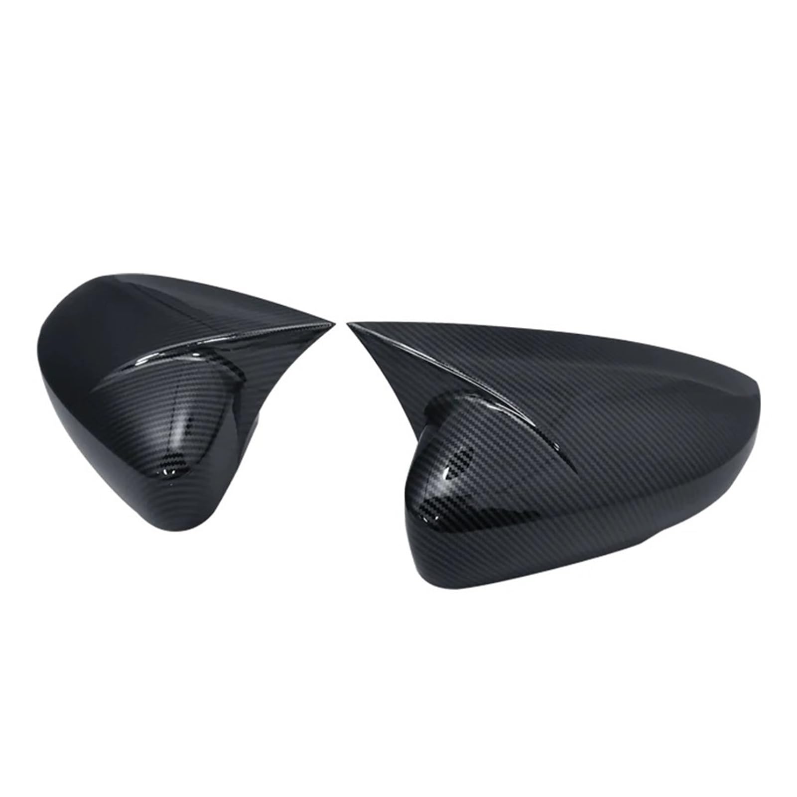 Rückspiegelgehäuse Für Polo MK5 6R 6C 2009 2010 2011 2012 2013 2014 2015 2016 2017, 2 Stück ABS OX Horn Style Außenspiegel-Abdeckkappen Shell Außenspiegelkappen(Carbon Fiber Pattern) von RWRPQEDEXM