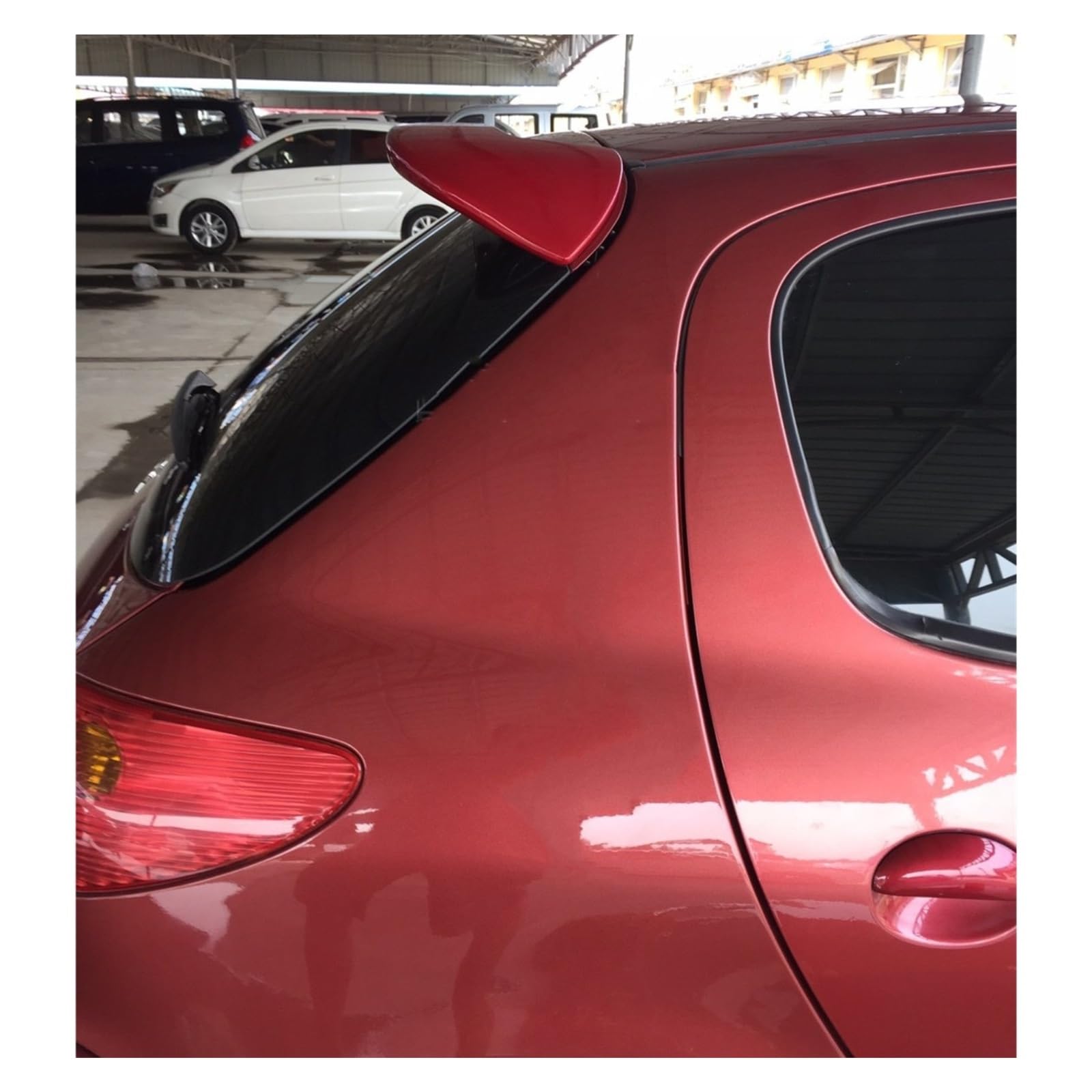 Spoiler Für Peugeot 206 207 Spoiler Auto Heckflügel Primer Heckspoiler Flügel Lip(Red) von RWRPQEDEXM