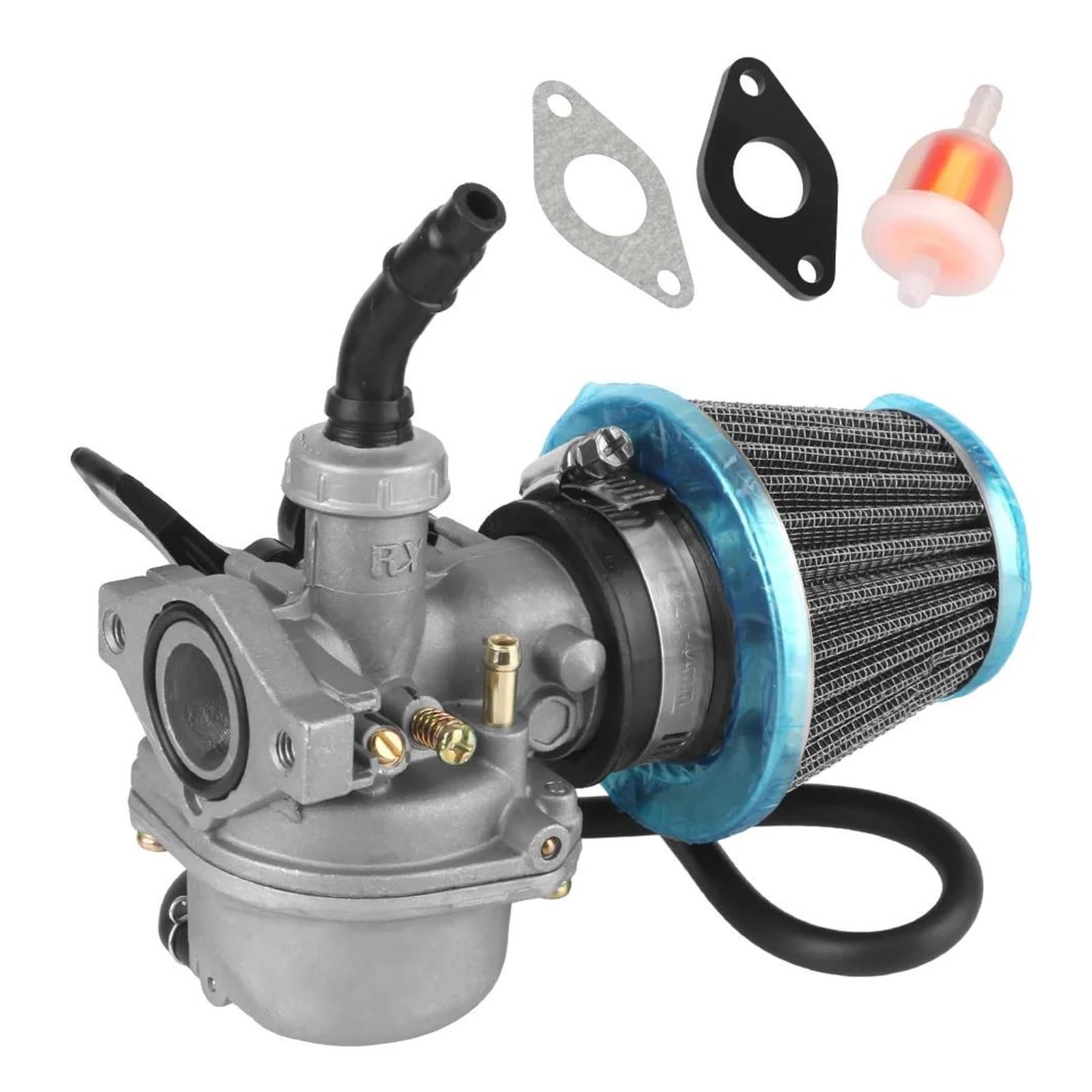 Vergaser Carburetor Für 50cc 70cc 80cc 90cc 110cc 125cc 35mm 19mm PZ19 Universal-Kraftstofffilter Carb Vergaser Mit Luftfilter Vergaser Kit(2PCS) von RWRPQEDEXM