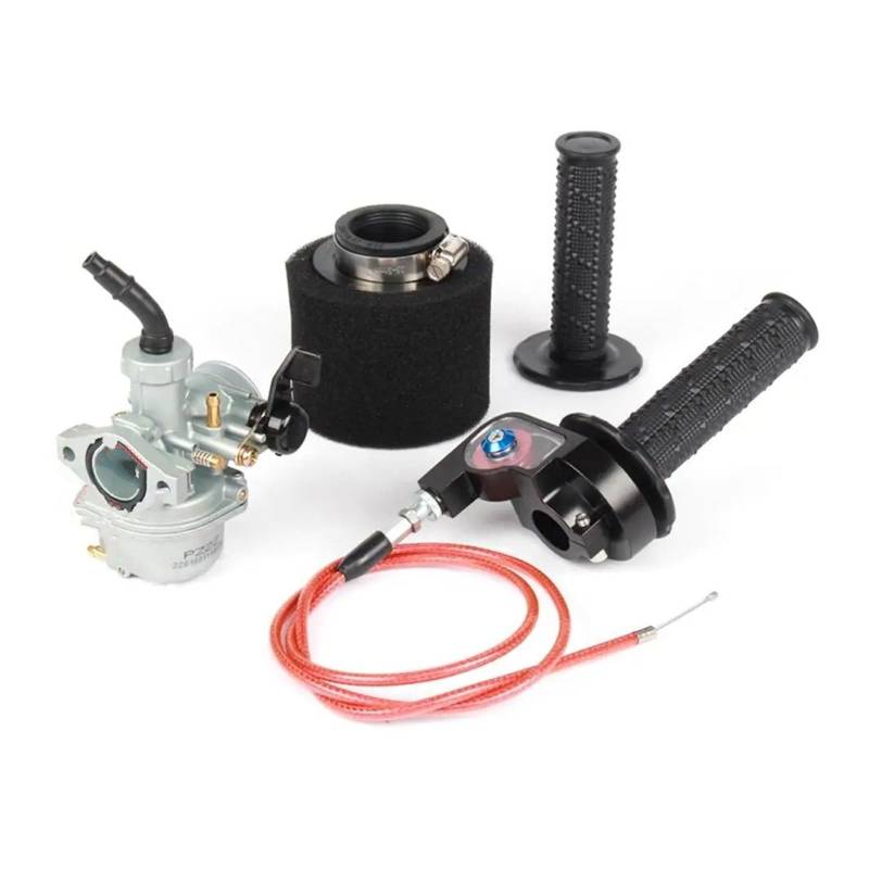 Vergaser Carburetor Für SSR Für Lifan CRF50 Für 110cc 125cc PZ22 22mm Motorrad Carb Vergaser Mit Luftfilter Visiable Pit Dirt Bike ATV Vergaser Kit(Black Bent) von RWRPQEDEXM