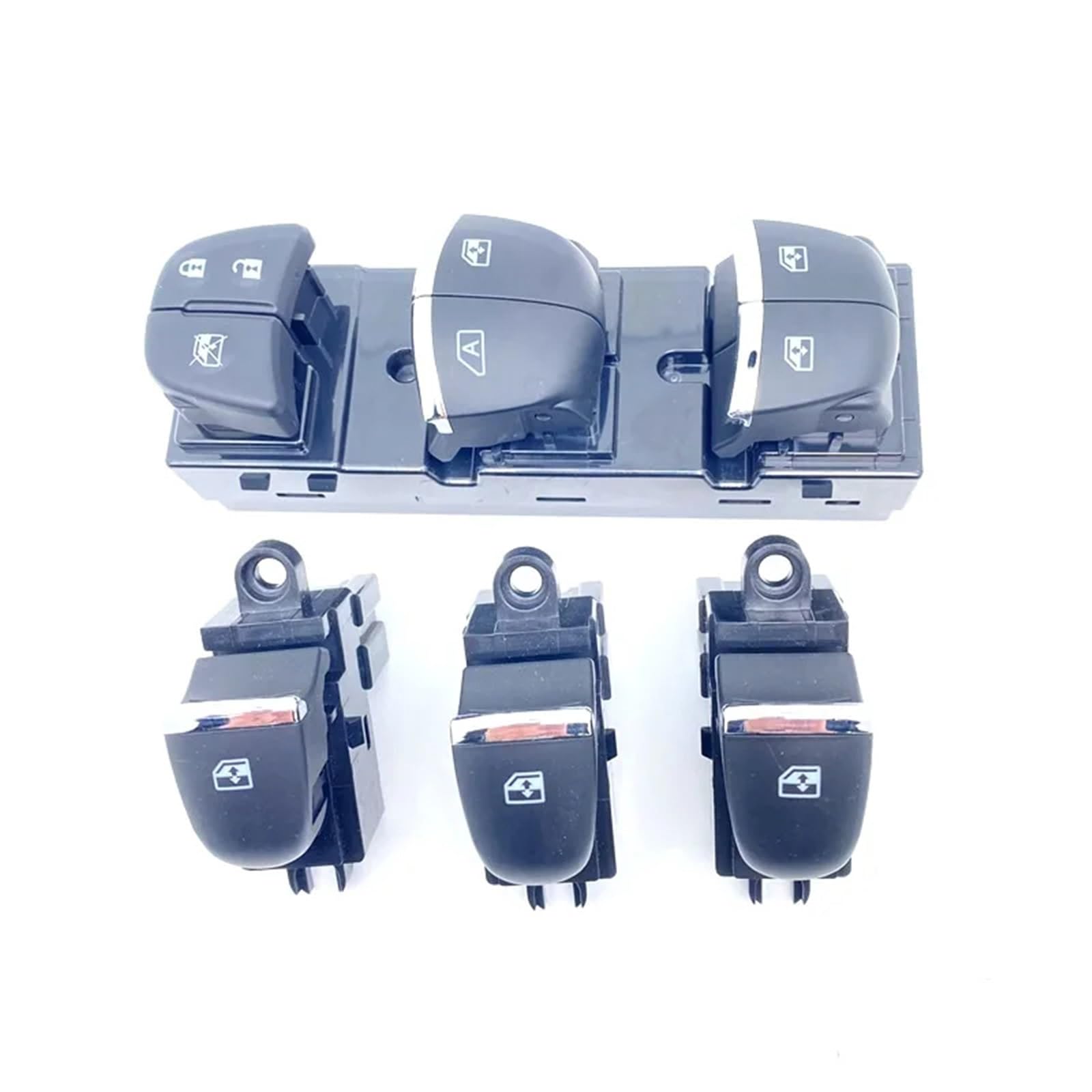 Fensterheber Knopf Für Nissan Für Qashqai Für J11 Für Altima Für Sylphy Für Tiida Für X-Trail 2011-2020 Galvanisierte Silberknöpfe Automatischer Fensterheberschalter Autofenster-Taste(A 4pcs) von RXRJSU