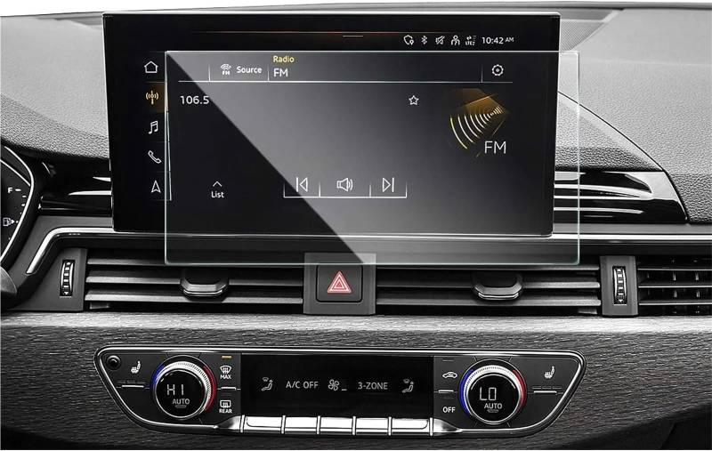 GPS-Navigations-Displayschutz Für A5 2021 2022 2023 10,1 Zoll LCD Auto Radio GPS Navigation Innen Zubehör Gehärtetem Glas Screen Protector Film von RXRJSU