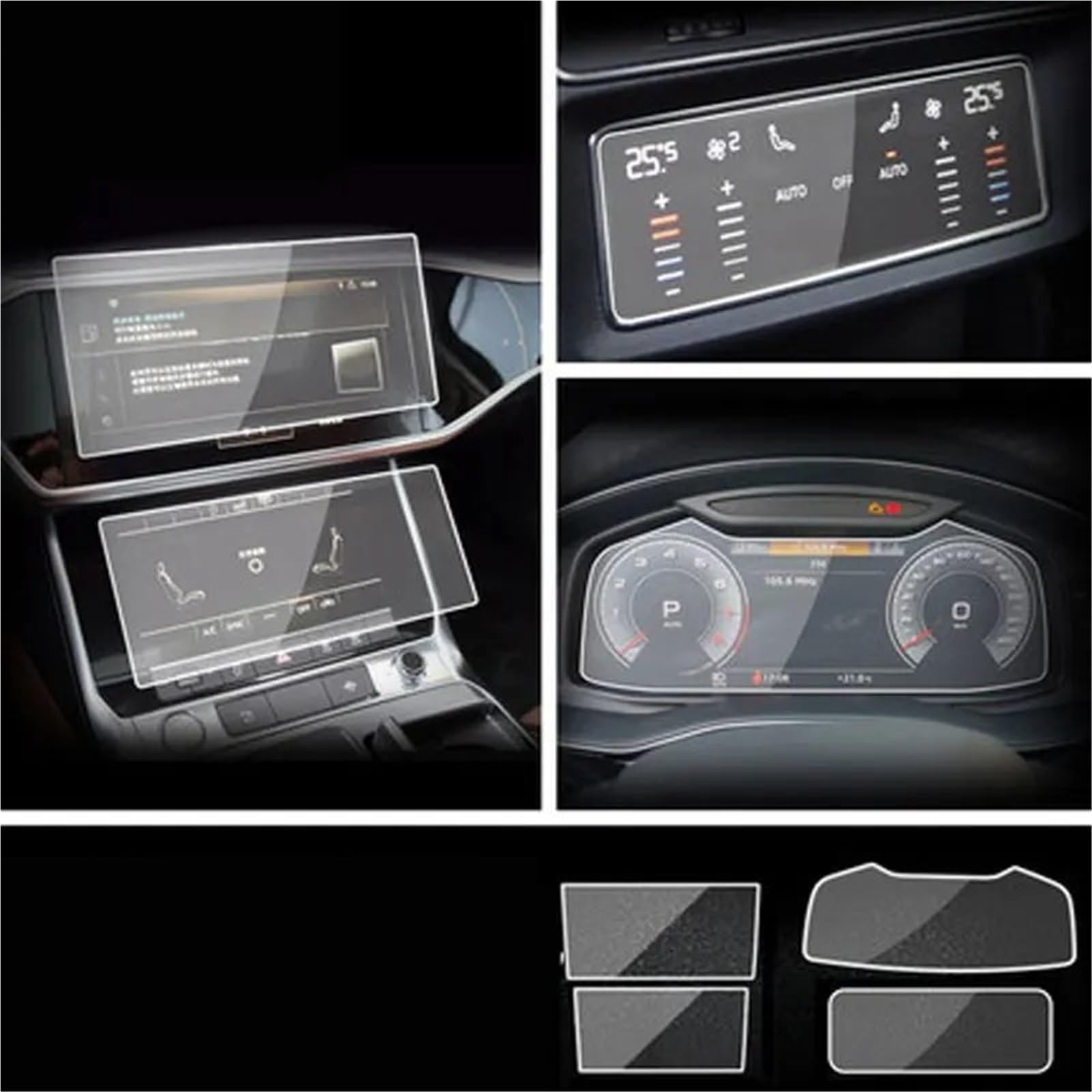 GPS-Navigations-Displayschutz Für A6 Für A7 2019 2020 Auto GPS Navigation Screen Protector Auto Innen Bildschirm Schützen Zubehör Gehärtetem Glas Film(1 Set.) von RXRJSU