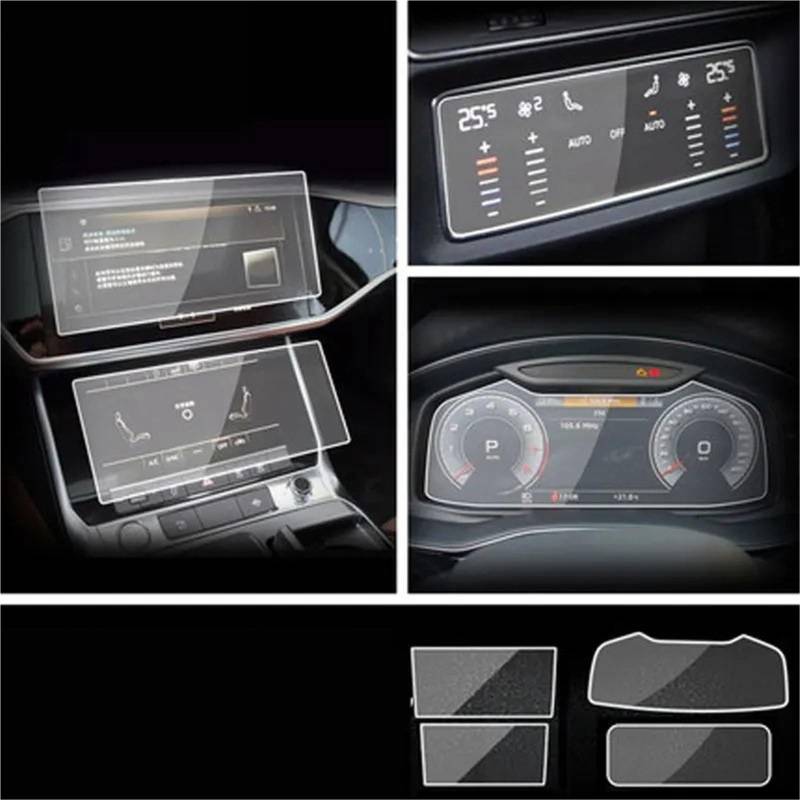 GPS-Navigations-Displayschutz Für A6 Für A7 2019 2020 Auto GPS Navigation Screen Protector Auto Innen Bildschirm Schützen Zubehör Gehärtetem Glas Film(1 Set.) von RXRJSU