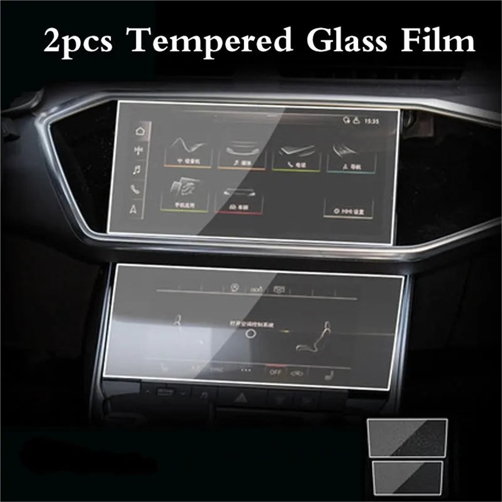 GPS-Navigations-Displayschutz Für A6 Für A7 2019 2020 Auto GPS Navigation Screen Protector Auto Innen Bildschirm Schützen Zubehör Gehärtetem Glas Film(Up and down) von RXRJSU
