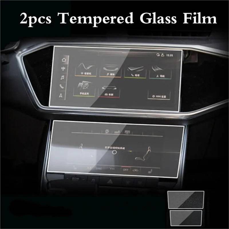 GPS-Navigations-Displayschutz Für A6 Für A7 2019 2020 Auto GPS Navigation Screen Protector Auto Innen Bildschirm Schützen Zubehör Gehärtetem Glas Film(Up and down) von RXRJSU