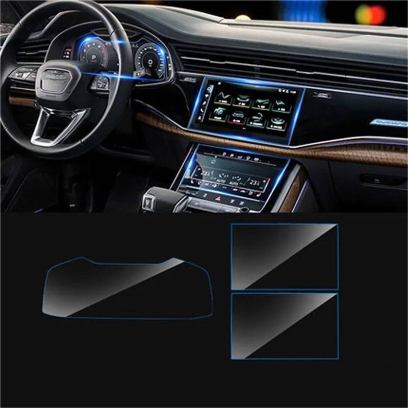 GPS-Navigations-Displayschutz Für A6 Für C8 Für A7 2018 2019 2020 Auto GPS Navigation Gehärtetem Glas Screen Protector Stahl Schutz Film Zubehör(Instrument up Lower) von RXRJSU