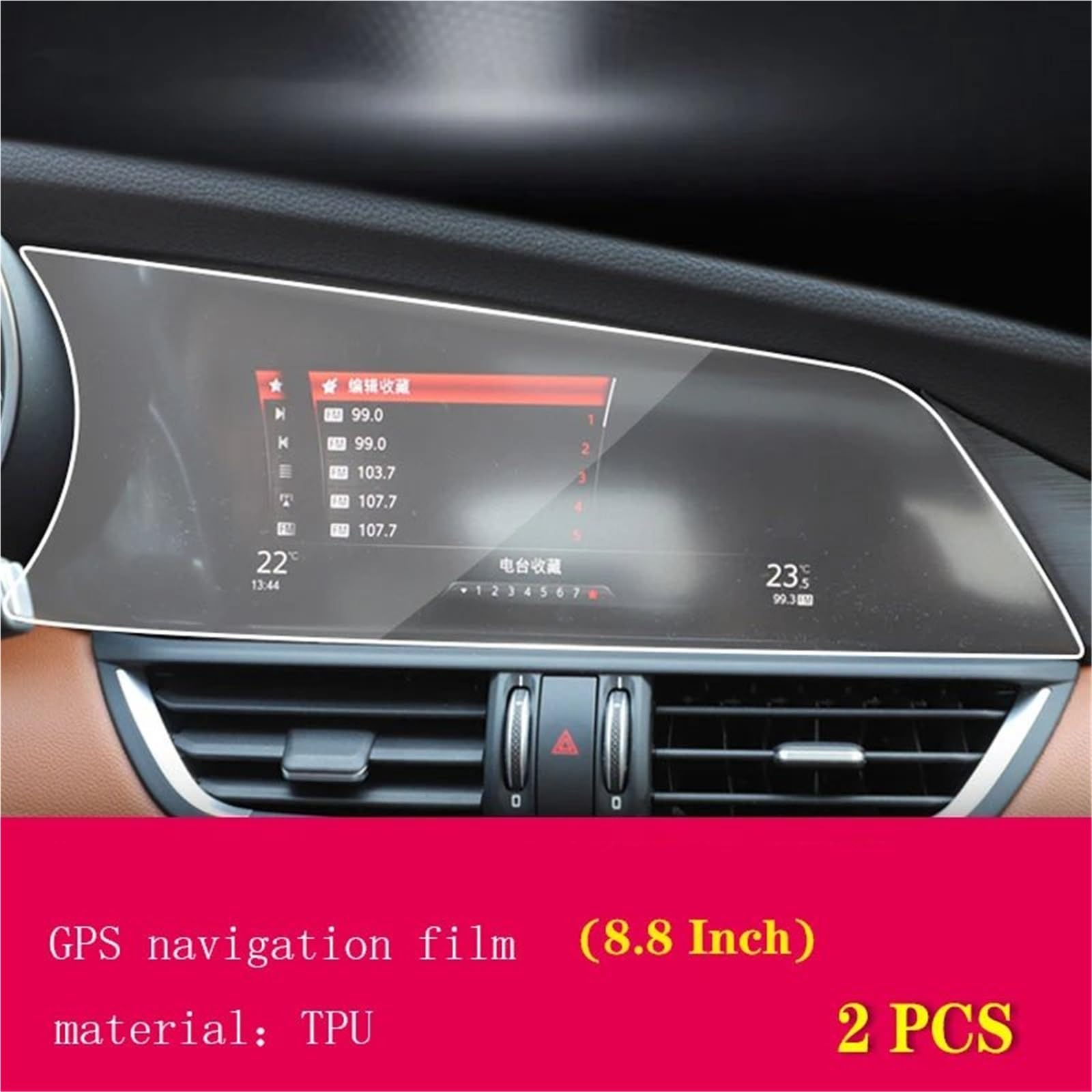 GPS-Navigations-Displayschutz Für Alfa Für Romeo Für Giulia 2015 2016-2023 Auto GPS Navigation Schutzfolie LCD Bildschirm TPU Abdeckung Anti-Scratch Protector Membran 8,8 Zoll(2St) von RXRJSU
