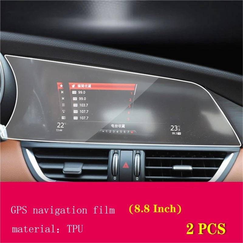GPS-Navigations-Displayschutz Für Alfa Für Romeo Für Giulia 2015 2016-2023 Auto GPS Navigation Schutzfolie LCD Bildschirm TPU Abdeckung Anti-Scratch Protector Membran 8,8 Zoll(2St) von RXRJSU