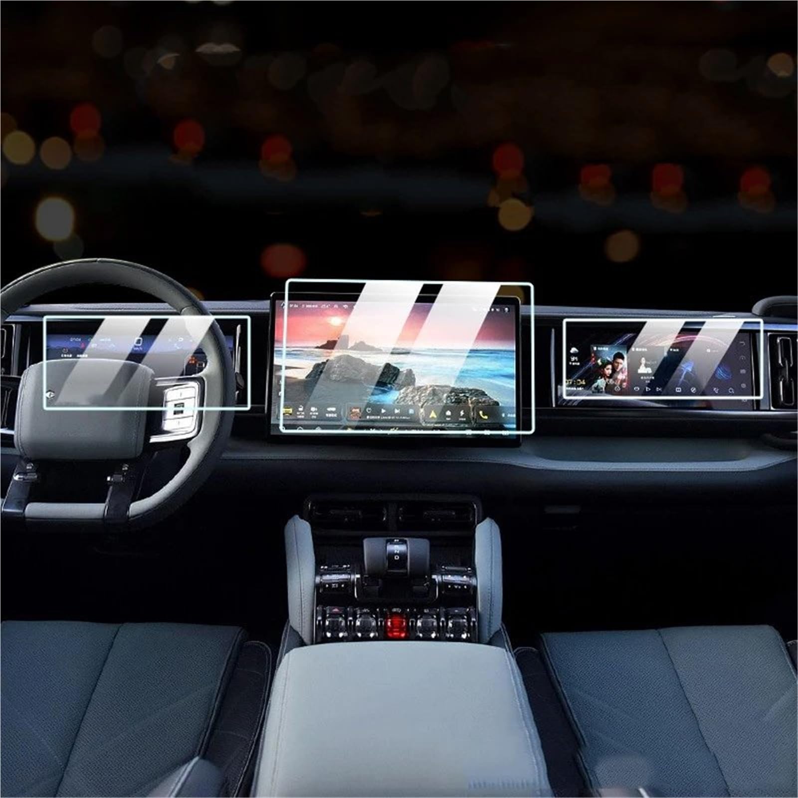 GPS-Navigations-Displayschutz Für BYD Für Gleichung Für Leopard Für Leopard 5 2023 Auto Innen Zubehör Auto Navigation Gehärtetem Glas Screen Protector Film(3PCS) von RXRJSU