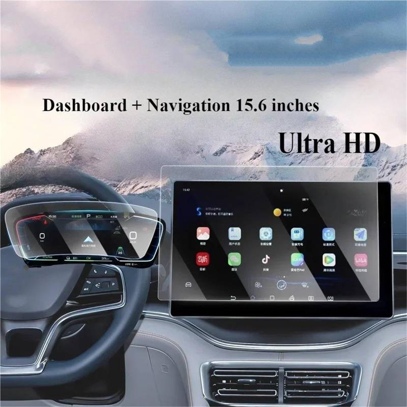 GPS-Navigations-Displayschutz Für BYD Für Song Für Plus DMi EV 2025 2024 Auto Innen Zubehör Navigation Bildschirm Gehärtetem Glas Schutz Film Anti-Scratch-Film(C) von RXRJSU