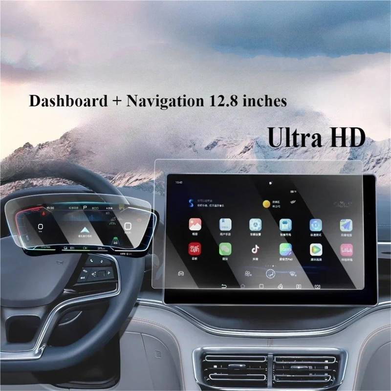 GPS-Navigations-Displayschutz Für BYD Für Song Für Plus DMi EV 2025 2024 Auto Innen Zubehör Navigation Bildschirm Gehärtetem Glas Schutz Film Anti-Scratch-Film(E) von RXRJSU