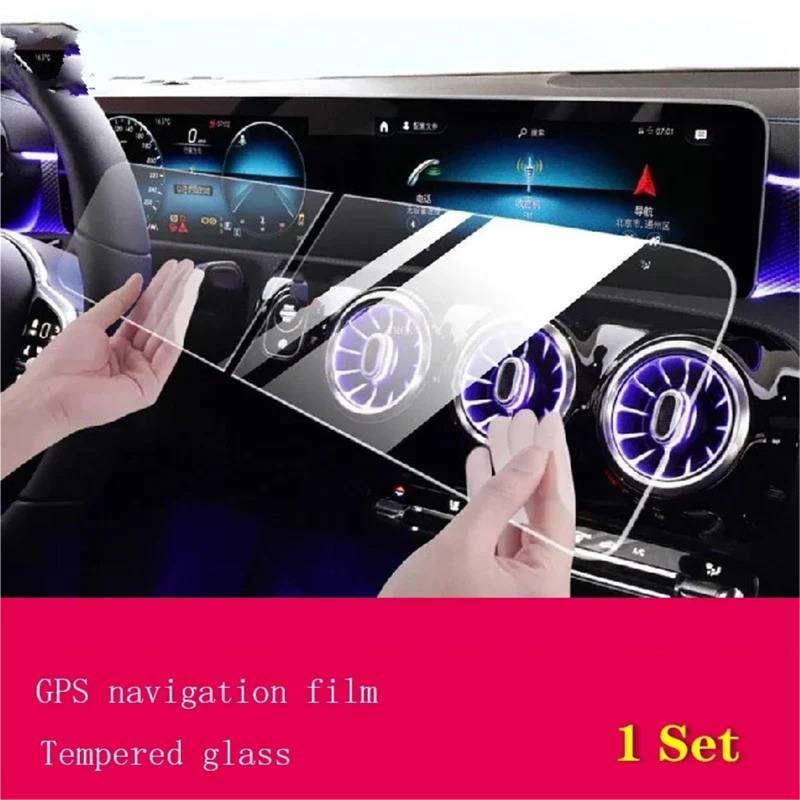 GPS-Navigations-Displayschutz Für Benz Für A-Klasse Für W177 2019 2020 2021 2022 2023 Auto GPS Navigation Film LCD Bildschirm Gehärtetem Glas Schutz Film Anti-Scratch Refit(Tempered Glass 1Set) von RXRJSU