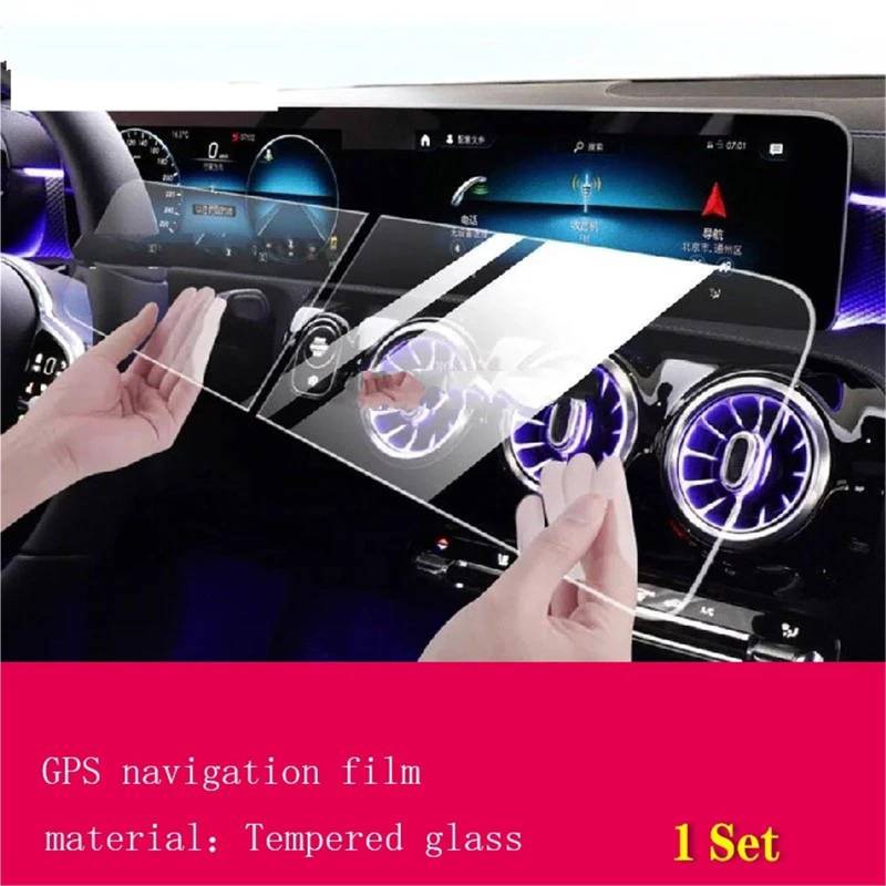 GPS-Navigations-Displayschutz Für Benz Für CLA Für GLA Für H247 2019 2020 2021 2022 2023 Auto GPS Navigation Film LCD Bildschirm TPU Innen Schutz Film Anti-Scratch Zubehör(Tempered Glass Film) von RXRJSU