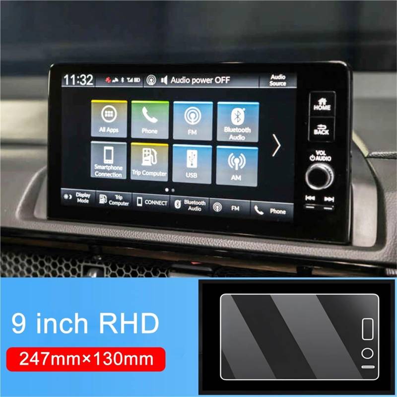 GPS-Navigations-Displayschutz Für CR-V Für CRV 6th Gen 2023 2024 2025 Gehärtetes Glas GPS Navigation Display-schutzfolie Aufkleber Auto Zubehör(9 inch RHD) von RXRJSU