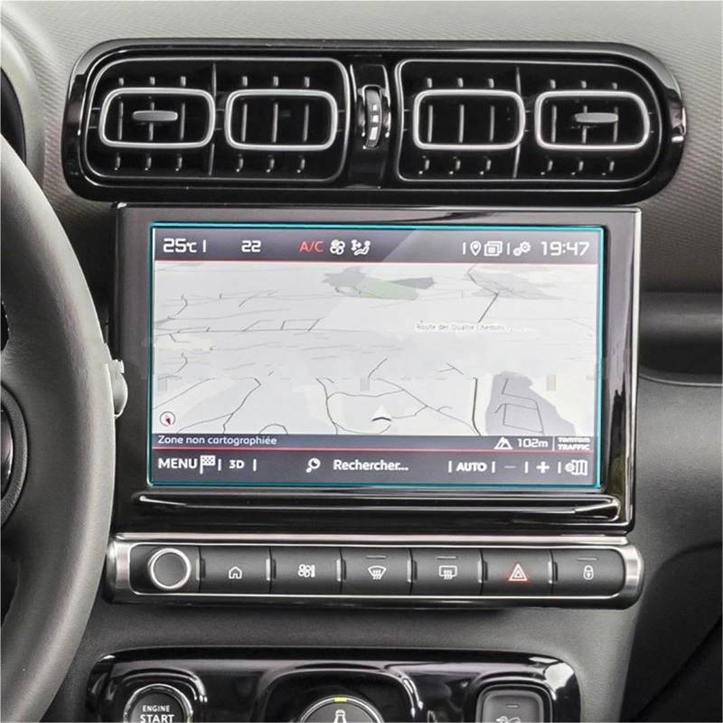 GPS-Navigations-Displayschutz Für Citroen Für C3 Für AIRCROSS 2021 Auto Radio GPS Navigation Bildschirm Abdeckung Gehärtetem Glas Screen Protector Film von RXRJSU