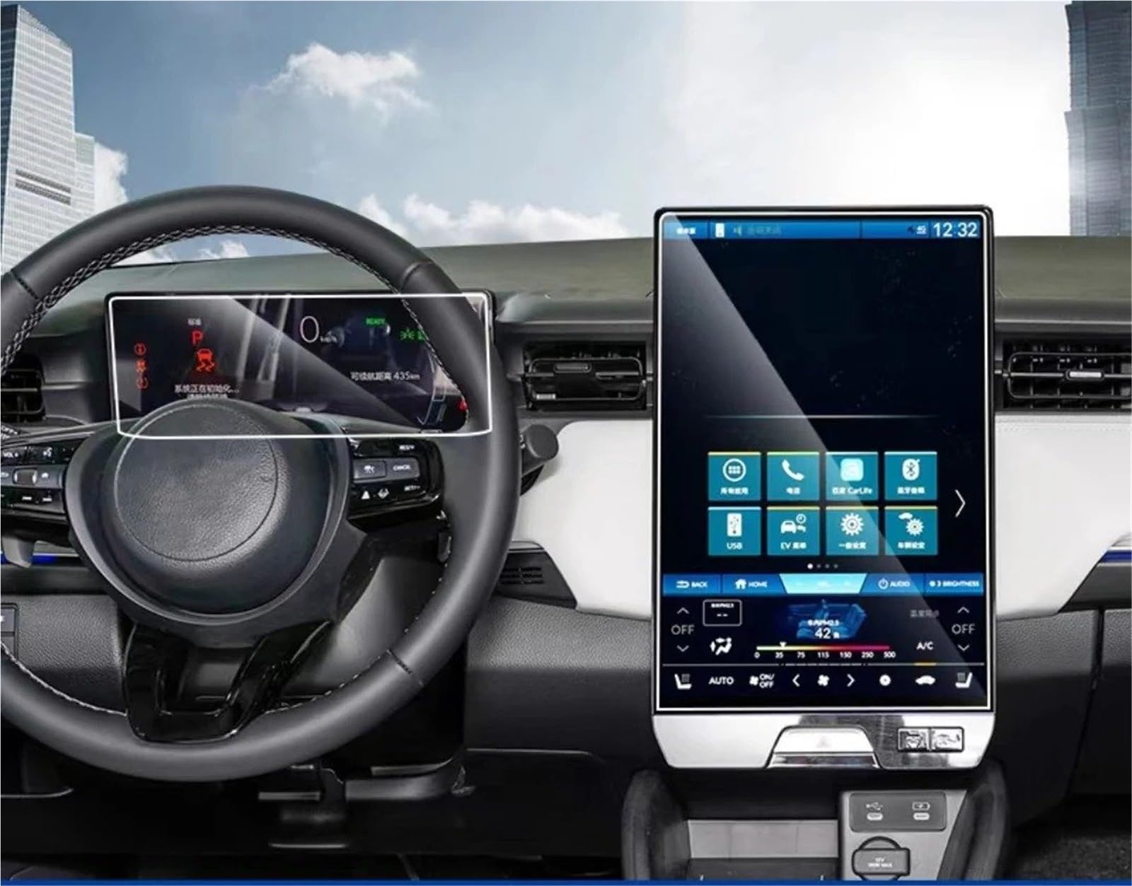 GPS-Navigations-Displayschutz Für ENS1 2022 2023 LCD GPS Navigation UND Dashboard Gehärtetes Glas Screen Protector Film Zubehör(GPS and Dashboard) von RXRJSU
