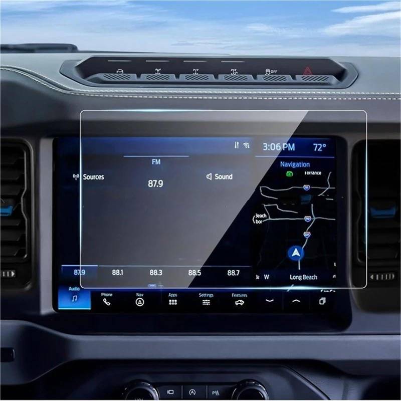 GPS-Navigations-Displayschutz Für Ford Für Bronco 2021 2022 2023 2024 12 Zoll Oder 8 Zoll Auto GPS Navigation Display Bildschirm Anti-Scratch-Film Gehärtetes Glas Schutz Film(12inch) von RXRJSU