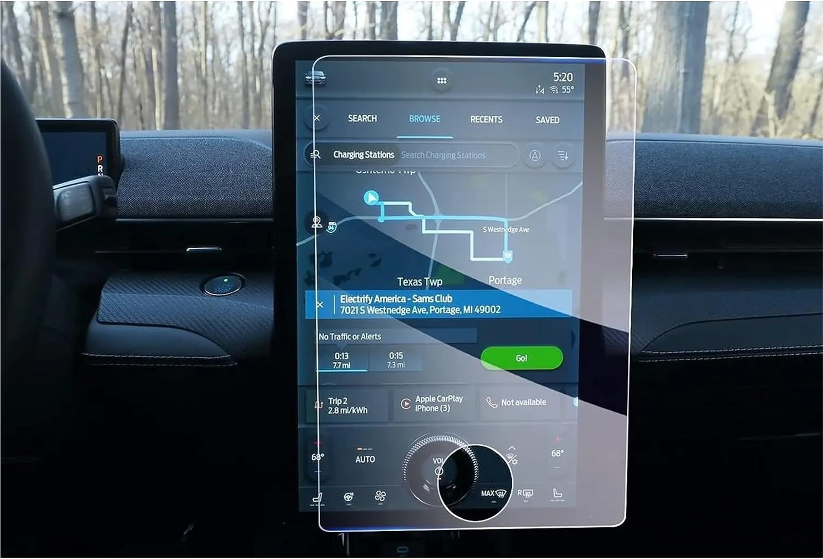 GPS-Navigations-Displayschutz Für Ford Für Mustang Für Mach-E 2021 2022 2023 15,5 Zoll Auto LCD GPS Navigation Gehärtetem Glas Und Armaturenbrett-Bildschirm Film Schutz(GPS) von RXRJSU