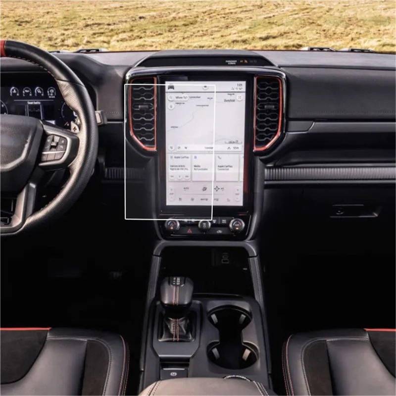 GPS-Navigations-Displayschutz Für Ford Für Ranger Für Wildtrak Für Raptor 2022 2023 Auto Infotainment GPS Navigation Screen Protector 12 Zoll Gehärtetes Glas Schutz Film von RXRJSU