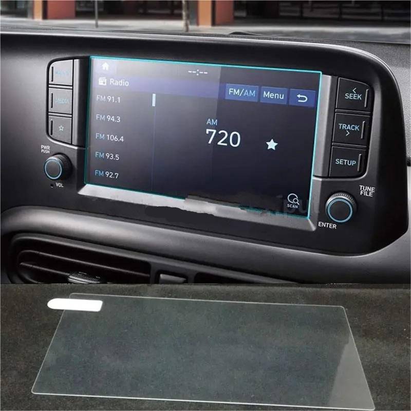 GPS-Navigations-Displayschutz Für Hyundai Für Grand Für I10 2021 2022 8 Zoll Auto Infotainment GPS Navigation Display Auto Schutz Gehärtetem Glas Screen Protector von RXRJSU