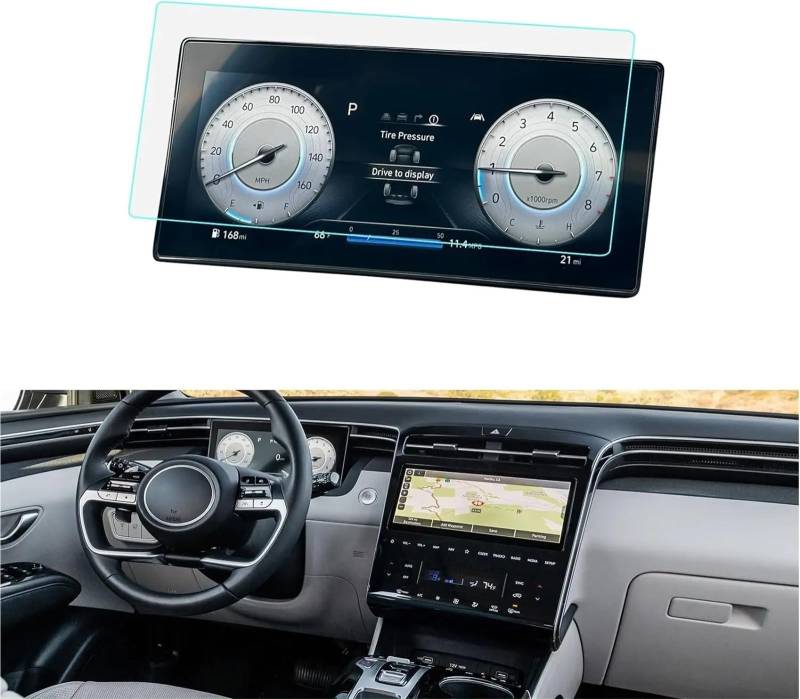 GPS-Navigations-Displayschutz Für Hyundai Für Tucson 2022 2023 Auto 10,25 Zoll GPS Navigation Schutz Film LCD Bildschirm Anti-Scratch-Film Gehärtetem Glas Schutz(Dashboard) von RXRJSU