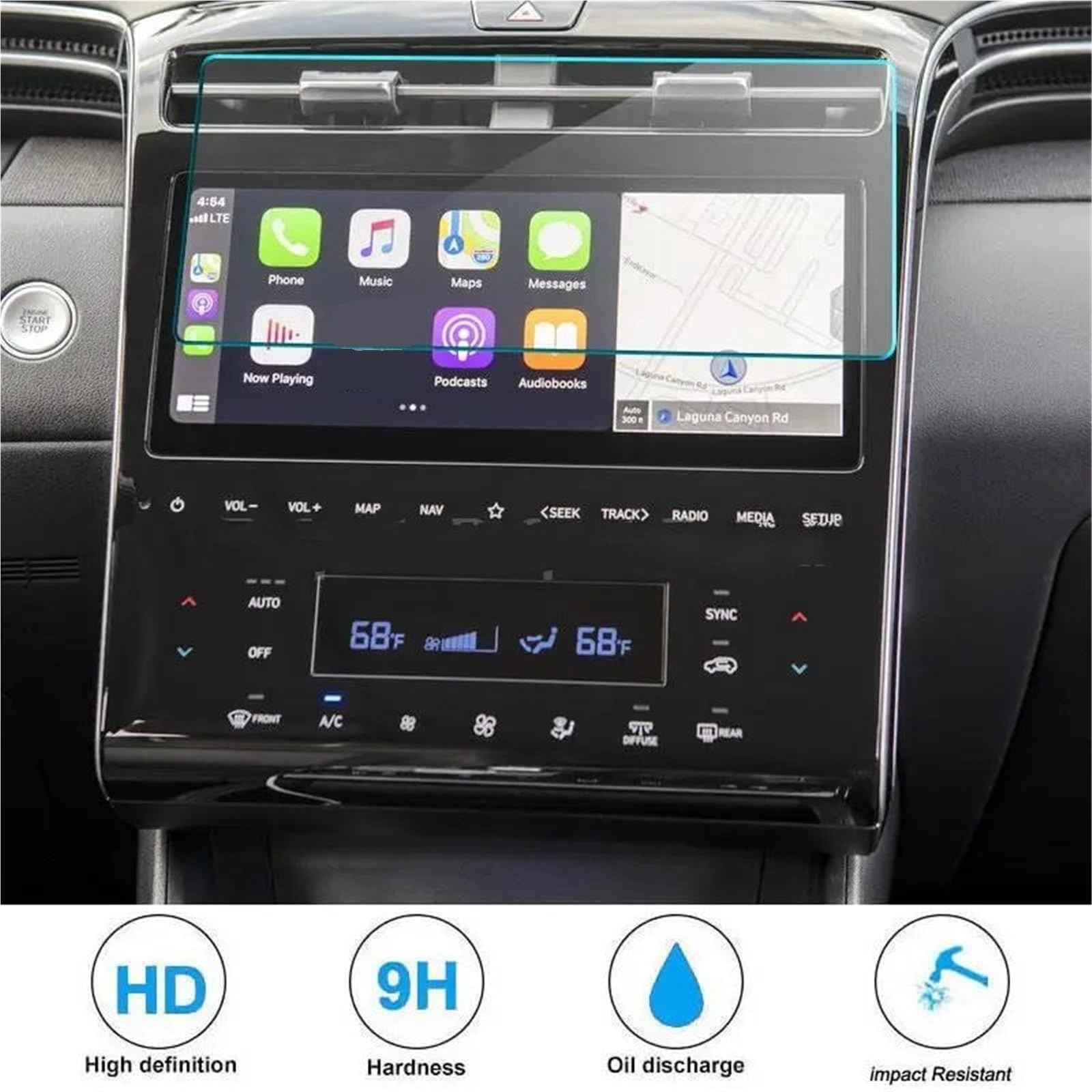GPS-Navigations-Displayschutz Für Hyundai Für Tucson Für NX4 2021 2022 Auto Infotainment GPS Navigation Gehärtetem Glas Bildschirm Stahl Schutz Film(10.25 inch) von RXRJSU