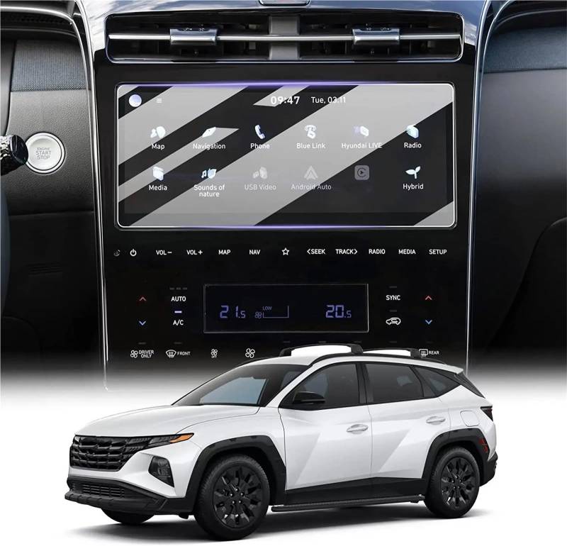 GPS-Navigations-Displayschutz Für Hyundai Für Tucson Für NX4 2022 2023 Innen Navigation Center Control Touchscreen Gehärtetes Glas Schutz Film 10,25 Zoll von RXRJSU