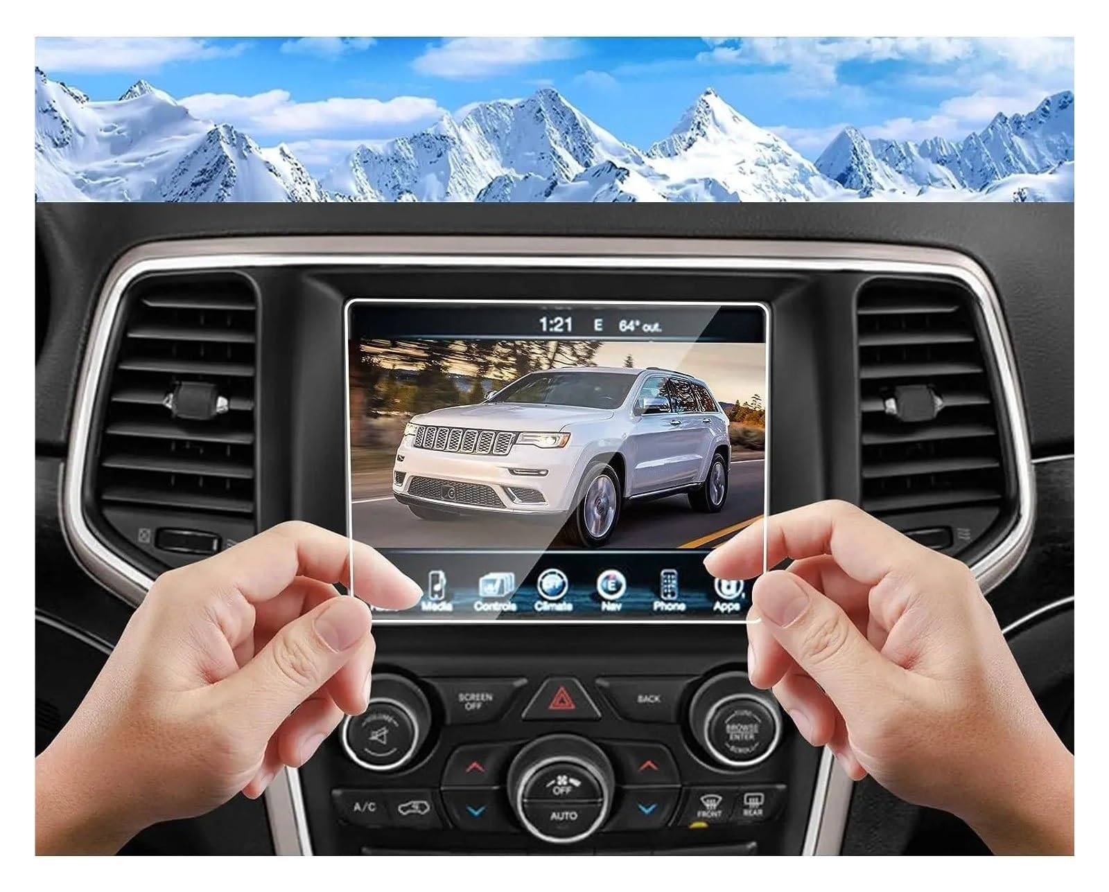 GPS-Navigations-Displayschutz Für Jeep Für Renegade 8,4 Zoll 7 Zoll 2014 2015 2016 2017 2018 2019 2020 2021 2022 2023 LCD GPS Navigation Gehärtetem Glas Touch Screen Schutz Film(8.4inch) von RXRJSU