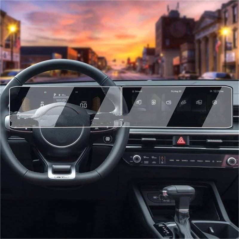 GPS-Navigations-Displayschutz Für Kia Für Karneval 2025 12,3 Zoll Auto LCD GPS Navigation Und Dashboard Anti-scrtch Film Gehärtetes Glas Screen Protector von RXRJSU