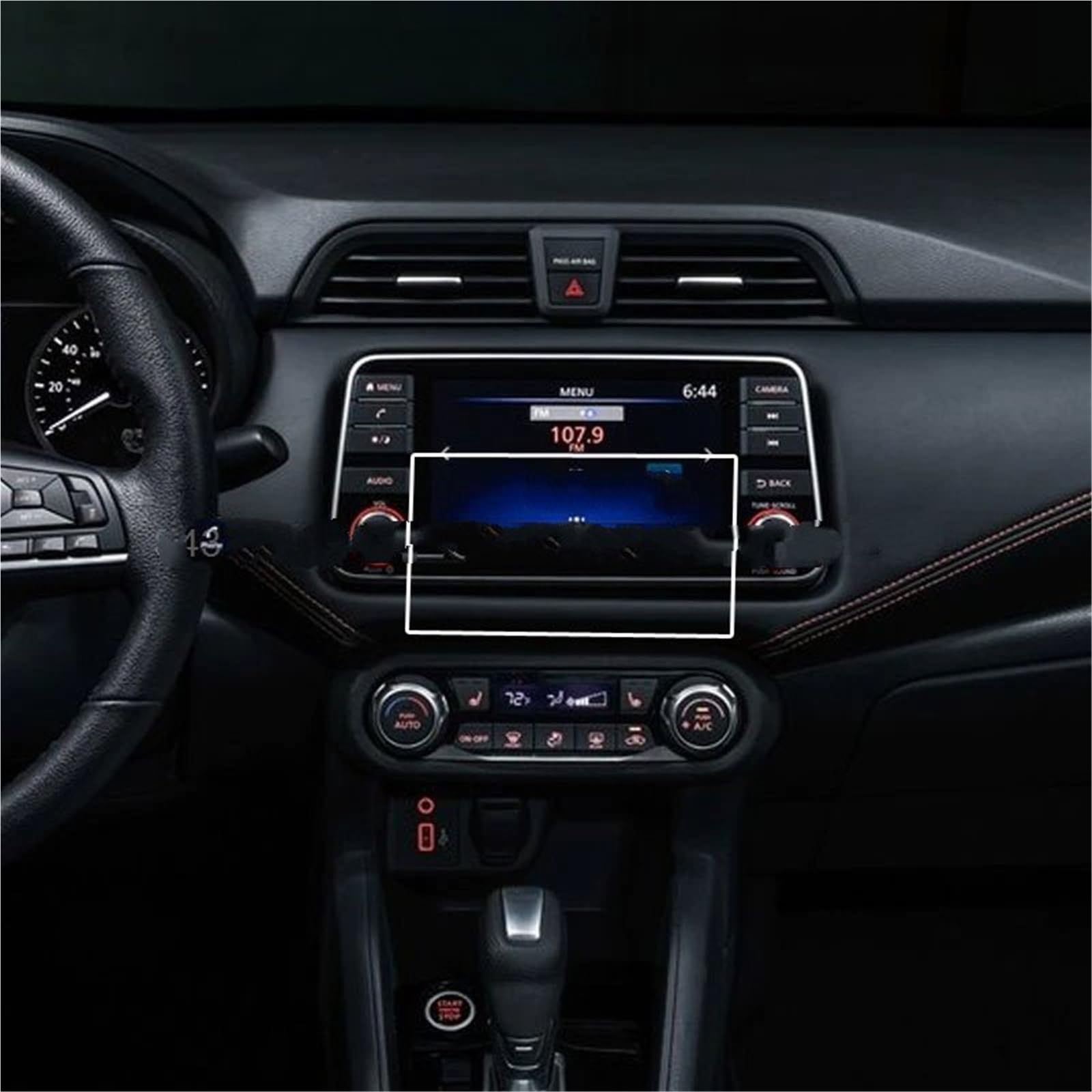 GPS-Navigations-Displayschutz Für Nissan Für Versa 2020 2021 Auto GPS Navigation Touchscreen Anti-Scratch Film Innen Gehärtetes Glas Screen Protector(152x91mm) von RXRJSU