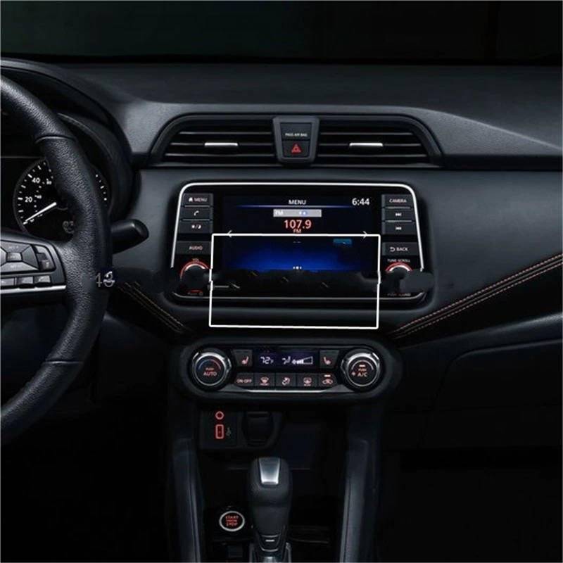 GPS-Navigations-Displayschutz Für Nissan Für Versa 2020 2021 Auto GPS Navigation Touchscreen Anti-Scratch Film Innen Gehärtetes Glas Screen Protector(152x91mm) von RXRJSU