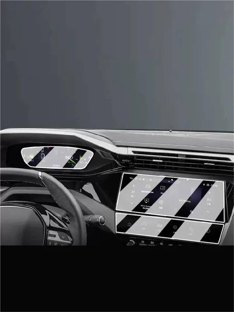 GPS-Navigations-Displayschutz Für Peugeot 308 SW 408 2022 2023 10 Zoll Auto Infotainment GPS Navigation Center Touch Display Gehärtetes Glas Screen Protector Film(3PCS) von RXRJSU