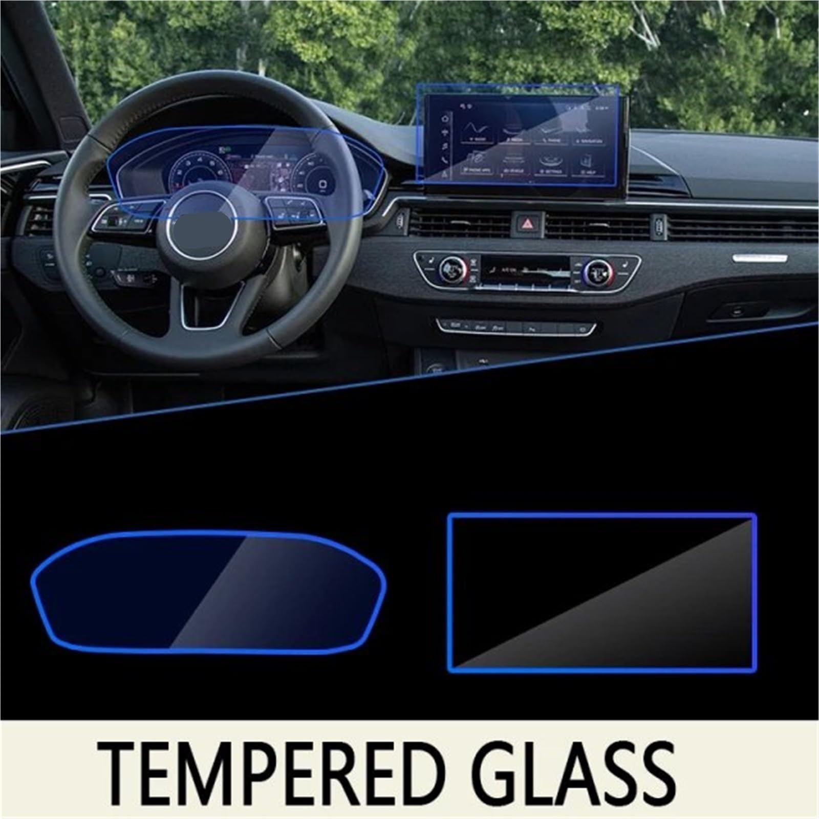 GPS-Navigations-Displayschutz Für Q5 80A Für MK2 2021 2022 Auto Navigation Instrument Film Screen Protector Gehärtetem Glas Zubehör(GPS and Instrument) von RXRJSU