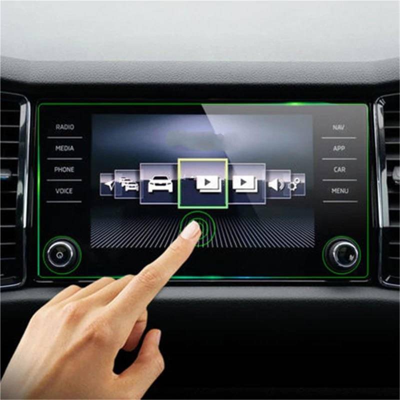 GPS-Navigations-Displayschutz Für Skoda Für Kodiaq Für Karoq 2017 2018 2019 2020 8 Zoll Auto Navigation Gehärtetem Glas Screen Protector Display Film LCD Anti-Scratch Abdeckung von RXRJSU