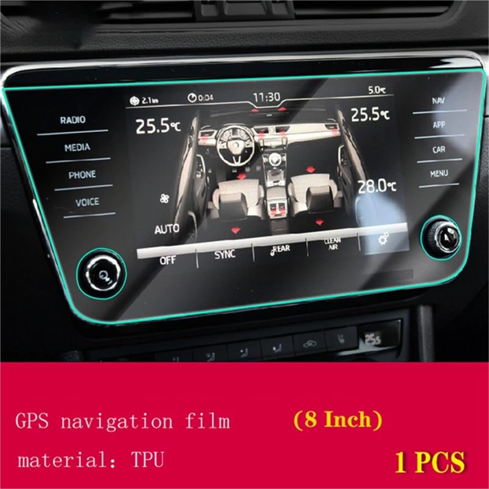GPS-Navigations-Displayschutz Für Skoda Für Superb 2018 2019 2020 2021 2022 2023 Auto Zubehör TPU Auto GPS Navigation Schutz Film LCD Screen Protector Anti-Scratch(8 Inch) von RXRJSU