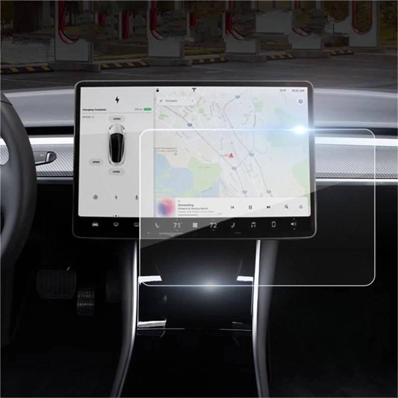 GPS-Navigations-Displayschutz Für Tesla Für Modell 3 Für Modell 3 / Y 2021 Zubehör Navigator Touch Display HD Film 15 Zoll Auto Bildschirm Gehärtetes Glas Schutz Film(Anti-Blu-ray 15Inch) von RXRJSU