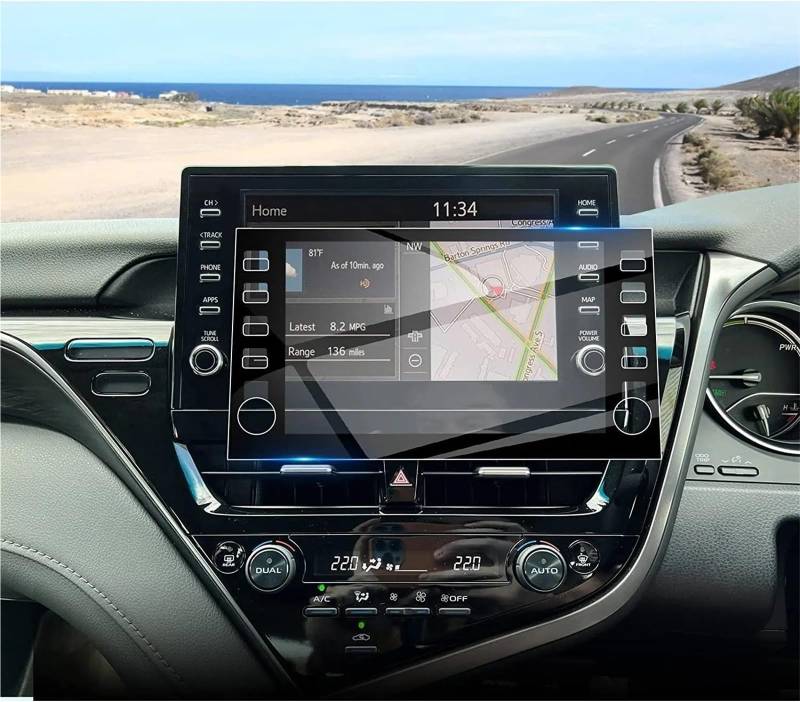GPS-Navigations-Displayschutz Für Toyota Für Camry 2021 2022 2023 9 Zoll Auto Radio GPS Navigation Innen Zubehör Gehärtetem Glas Screen Protector Film von RXRJSU