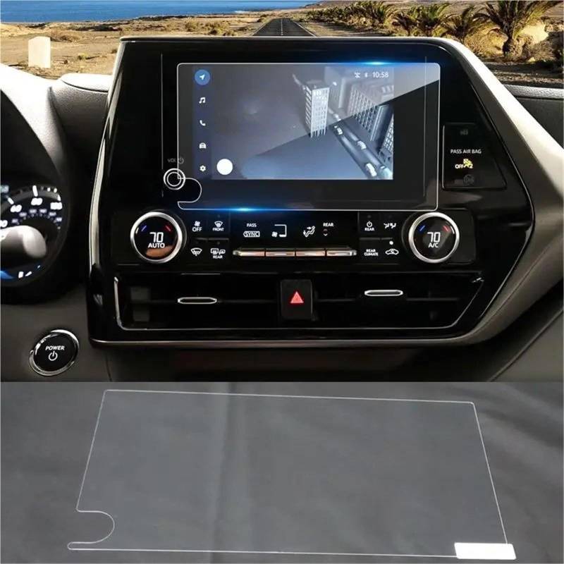 GPS-Navigations-Displayschutz Für Toyota Für Highlander 2023 8 Zoll Auto Infotainment Radio GPS Navigation Film Innen Gehärtetes Glas Screen Protector von RXRJSU
