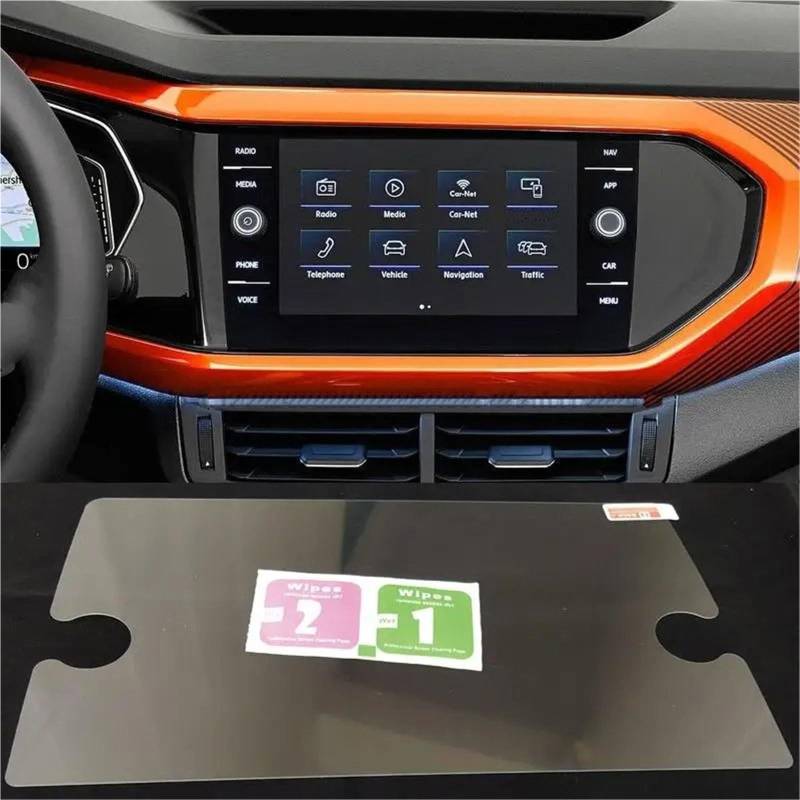GPS-Navigations-Displayschutz Für VW Für T-Kreuz 2019 2020 2021 2022 2023 8 Zoll Auto Infotainment Radio GPS Navigation Innen Gehärtetem Glas Displayschutzfolie von RXRJSU