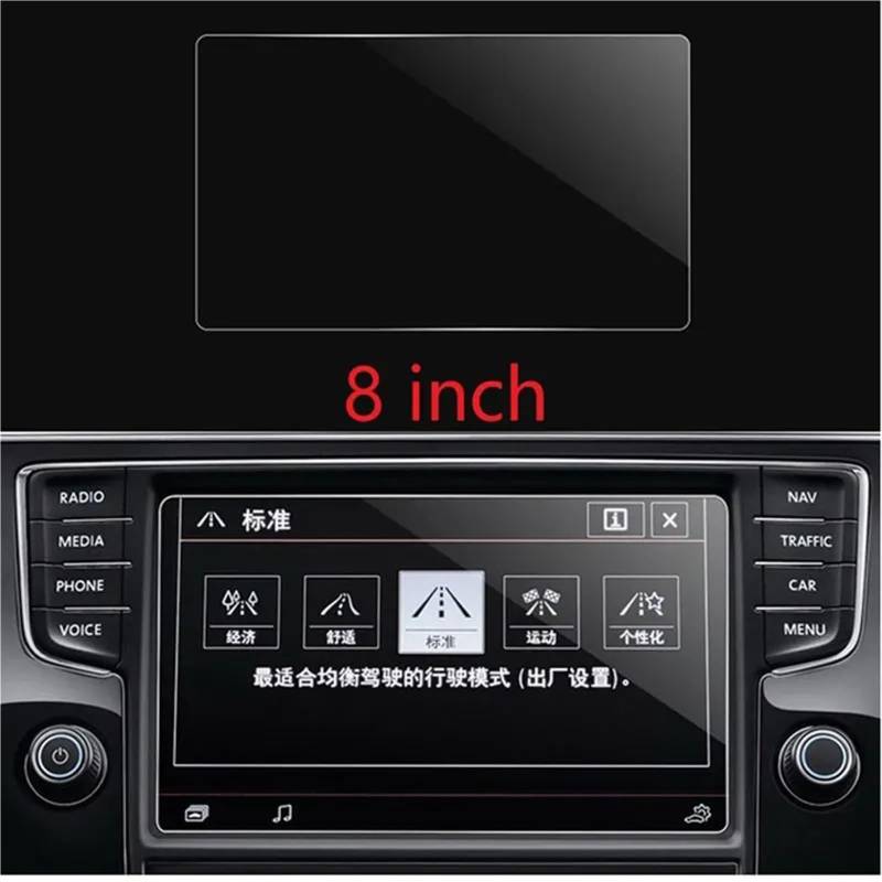 GPS-Navigations-Displayschutz Für VW Für Tiguan Für Mk2 2016 2017 2018 Zubehör Auto GPS Navigation Gehärtetem Glas Screen Protector Stahl Portective Film(8 inch) von RXRJSU