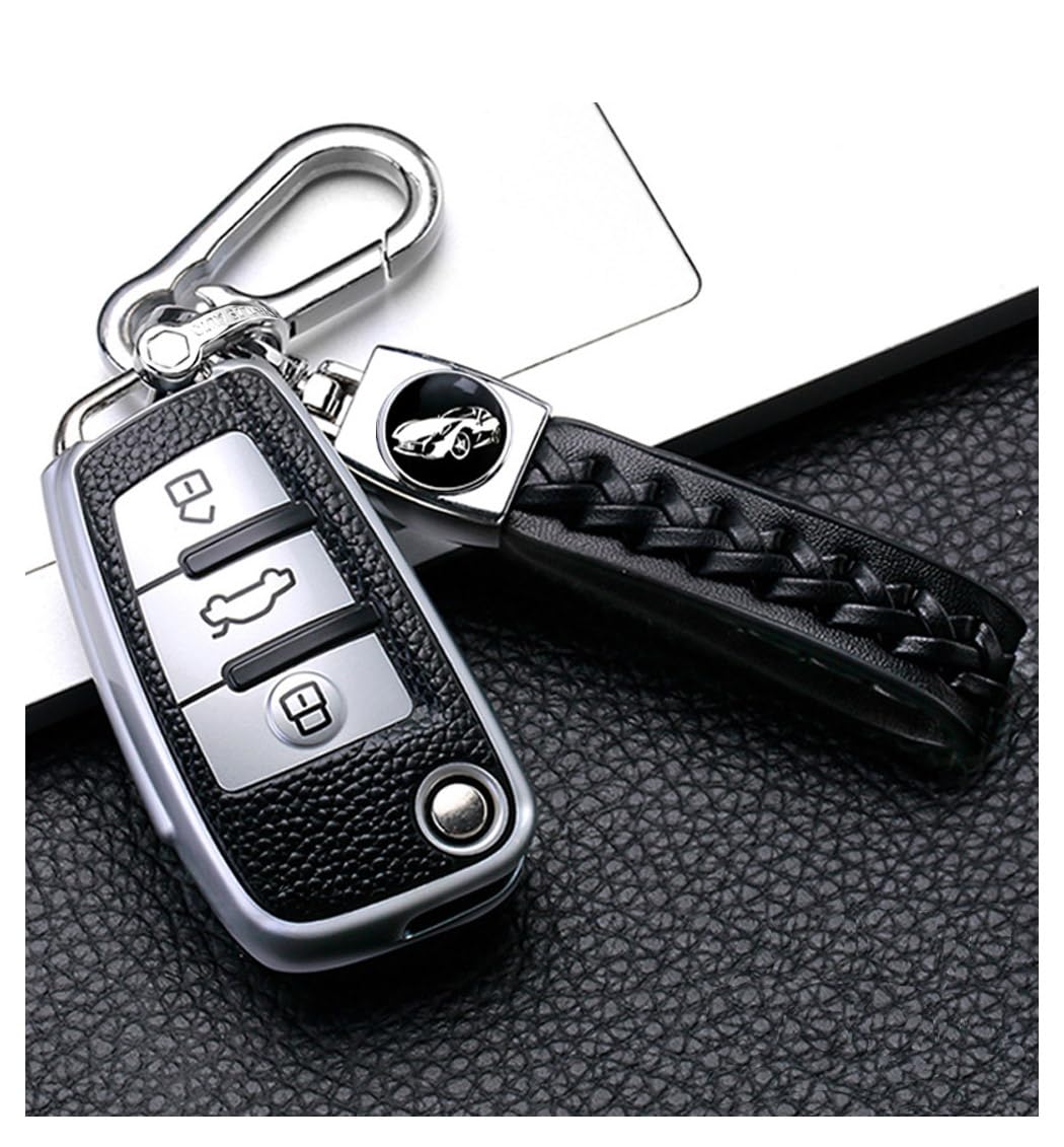 RXXR Autoschlüssel Hülle Kompatibel mit Audi, Autoschlüssel Hülle für A1 A3 A4 A6 Q3 Q5 Q7 S3 R8 TT Silicone TPU Leather Texture Schutzhülle,Silber RXXR Autoschlüssel Hülle Kompatibel mit Audi, Autoschlüssel Hülle für A1 A3 A4 A6 Q3 Q5 Q7 S3 R8 TT Silicone TPU Leather Texture Schutzhülle,Silber von RXXR