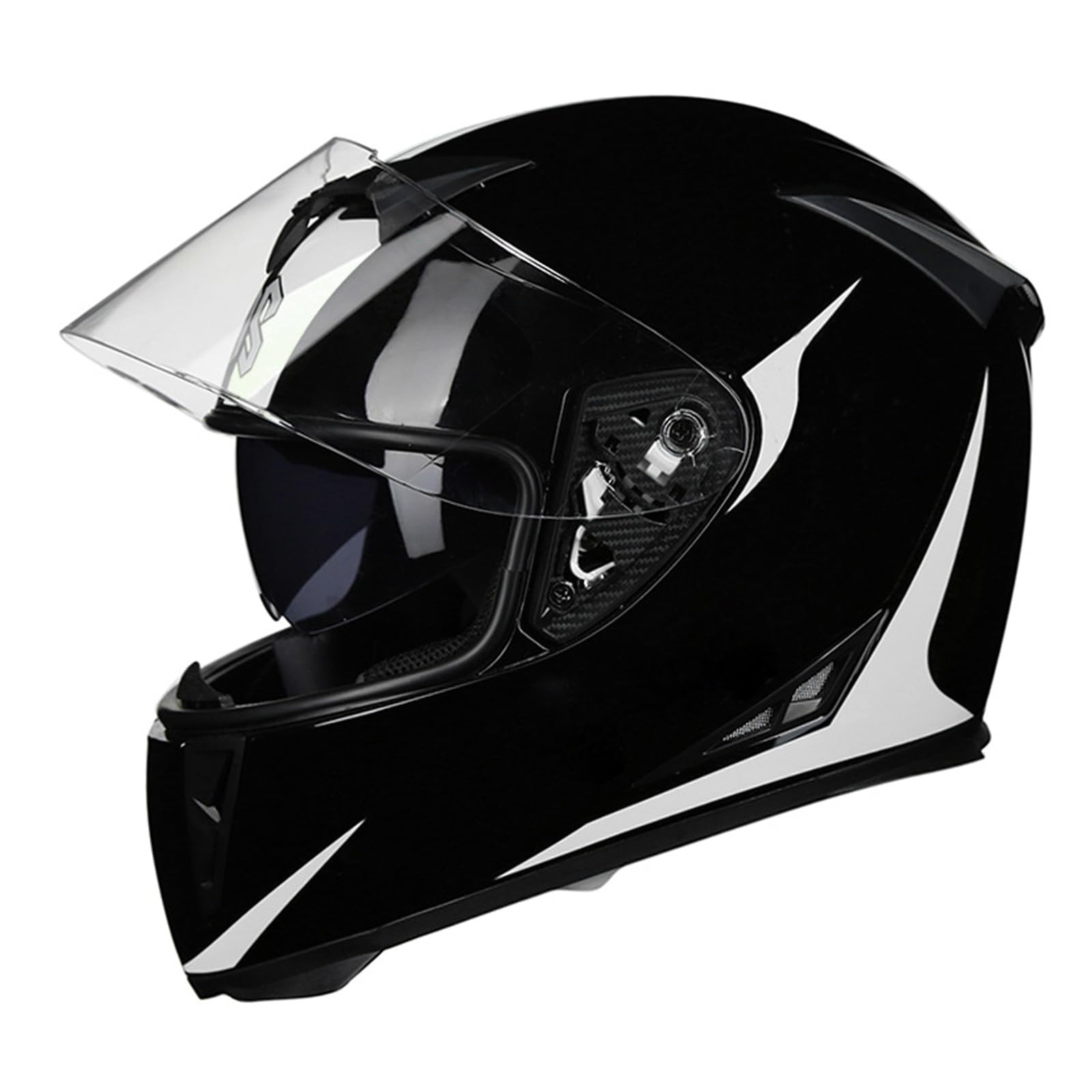 Integralhelm Für Motorradfahrer, DOT-Geprüfter Motorrad-Moped-Rennhelm Mit Doppelvisier, Sicherheitsreithelm Für Alle Vier Jahreszeiten, Für Männer Und Frauen,Weiß,M 55~56cm Integralhelm Für Motorradfahrer, DOT-Geprüfter Motorrad-Moped-Rennhelm Mit Doppelvisier, Sicherheitsreithelm Für Alle Vier Jahreszeiten, Für Männer Und Frauen,Weiß,M 55~56cm von RYDZCLH
