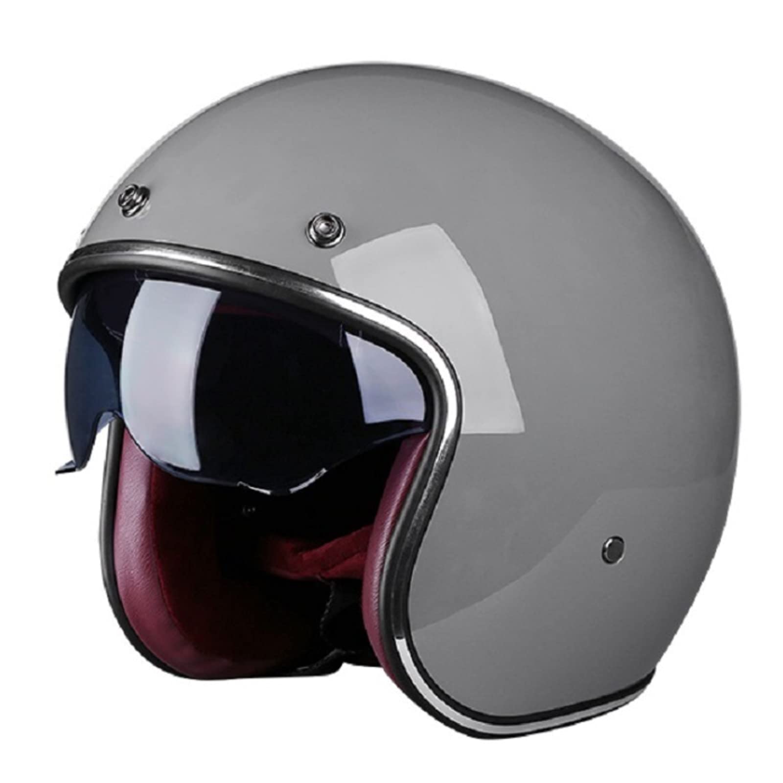 Jethelm Rollerhelm Sturzhelm Erwachsener Open Face Helmet Scooter Moped Mofa Helm Mit Sonnenblende Für Damen Herren Retro Vintage Pilot Biker Offenes Helmet DOT/ECE Genehmigt,Grau,L Jethelm Rollerhelm Sturzhelm Erwachsener Open Face Helmet Scooter Moped Mofa Helm Mit Sonnenblende Für Damen Herren Retro Vintage Pilot Biker Offenes Helmet DOT/ECE Genehmigt,Grau,L von RYDZCLH
