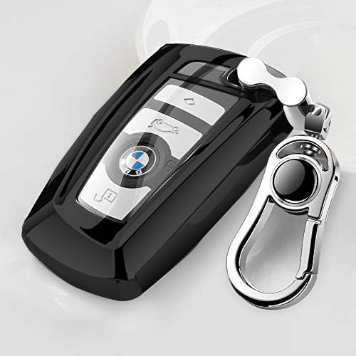 RYE Autoschlüssel hülle für BMW 1/3/4/5/6/7 Serie und X3, 4 Tasten TPU-Silikon BMW Schlüsselhülle-Schwarz von RYE