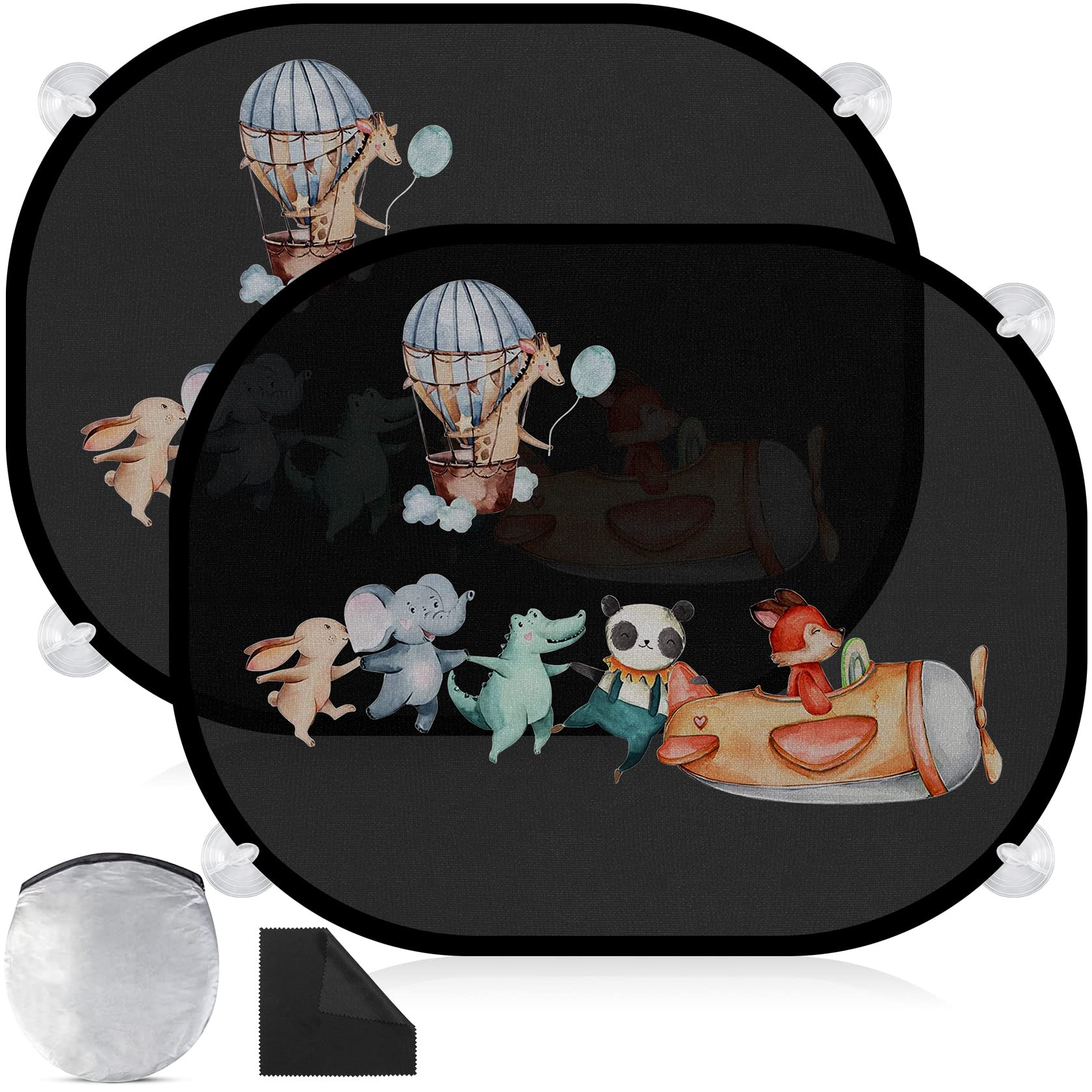 RYMALL Sonnenschutz Auto Baby mit UV Schutz, 2 Stück 45x36.5 cm Auto Fenster Sonnenschutz Saugnapf Sonnenblende Kinder Auto Fenster Sonnenschutz mit Süßen Tier Motiven-Luftschiff RYMALL Sonnenschutz Auto Baby mit UV Schutz, 2 Stück 45x36.5 cm Auto Fenster Sonnenschutz Saugnapf Sonnenblende Kinder Auto Fenster Sonnenschutz mit Süßen Tier Motiven-Luftschiff von RYMALL