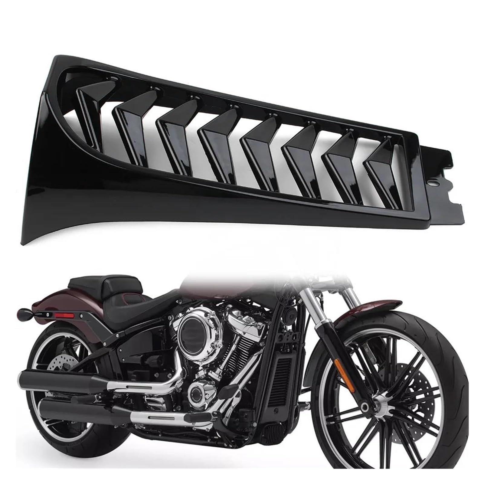 Passend Für Davidson Softail Street Bob Breakout Fat Bob Motorrad Unterer Spoiler Untere Kühlerabdeckung 2018-2023(Glossy black) von RYMZBE