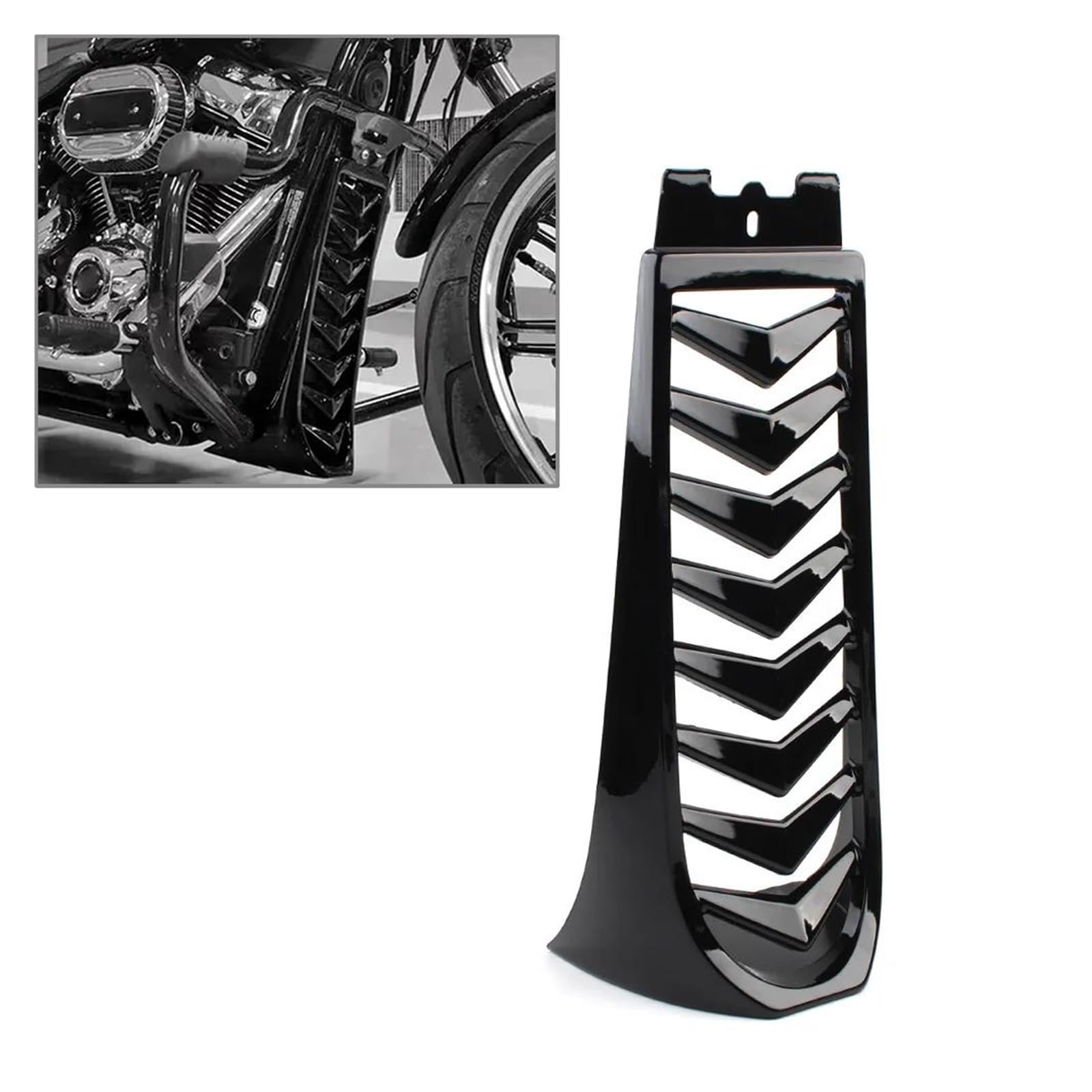 Passt Für Softail Street Bob Breakout Fat Bob 2018-2023 Motorrad ABS Kinn Verkleidung Spoiler Untere Kühler Abdeckung(Bright black) von RYMZBE