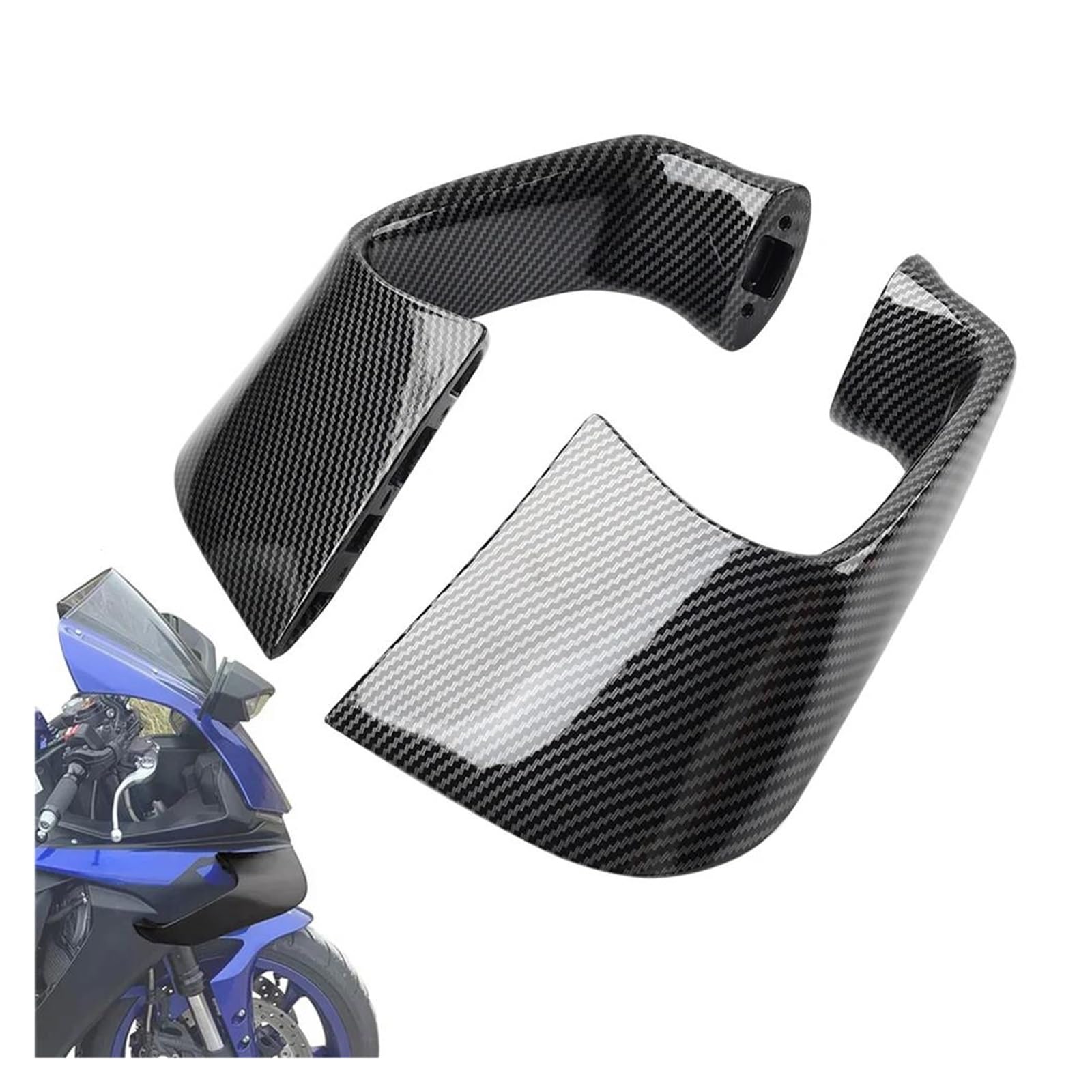 Passt Für YAMAHA YZF-R1 R1M 2015-2022 R6 2017-2022 Motorrad Seite Spoiler Feste Wind Deflektor Flügel Verkleidung Kit ABS(Carbon fiber appearance) von RYMZBE